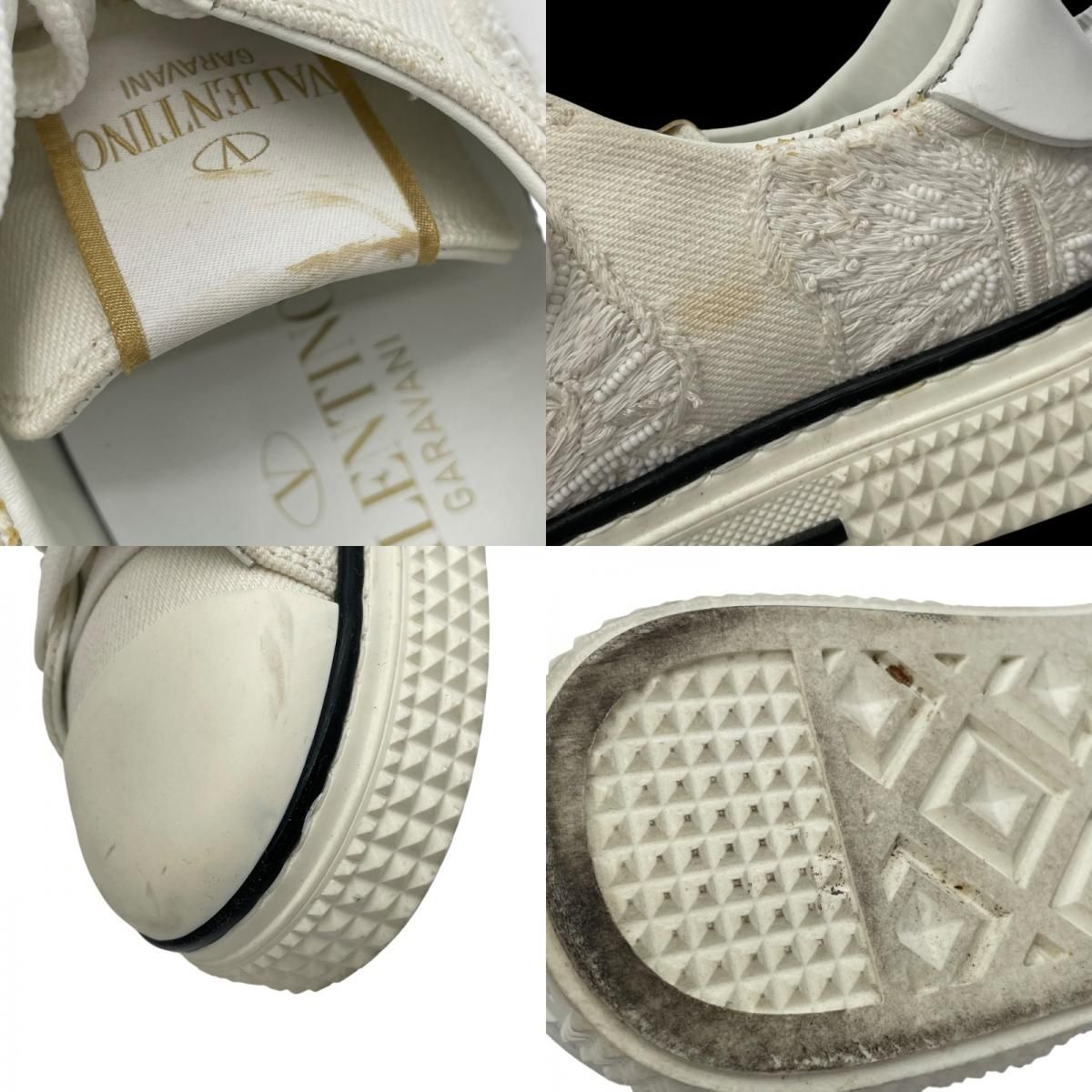 Valentino Butterfly Canvas Low-Cut Sneakers - White Cotton for Women