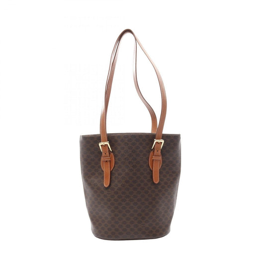 CELINE Macadam Tote Bag in Dark Brown PVC Coated Canvas