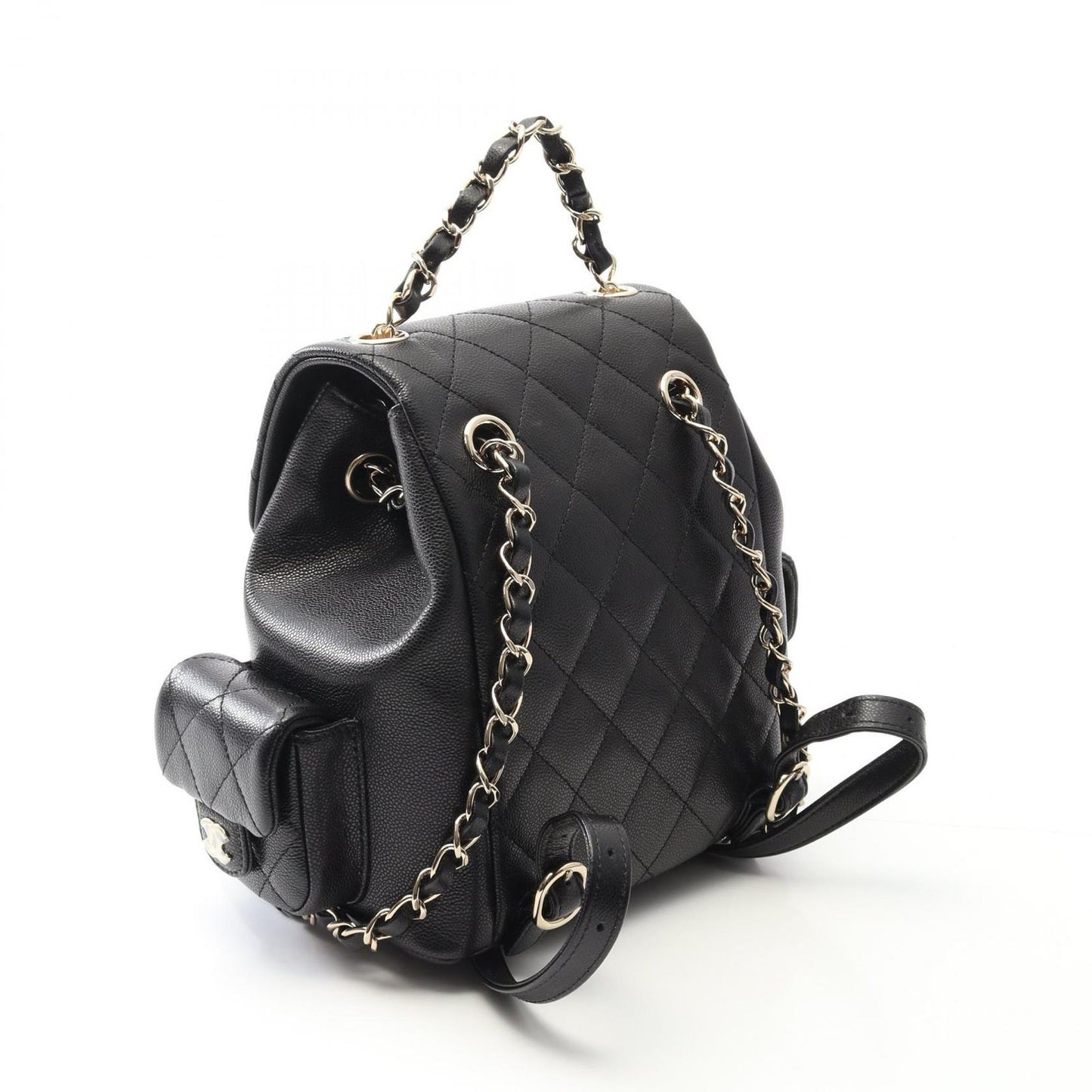 CHANEL Matelassé Black Calfskin Small Backpack AS4399 - Unused