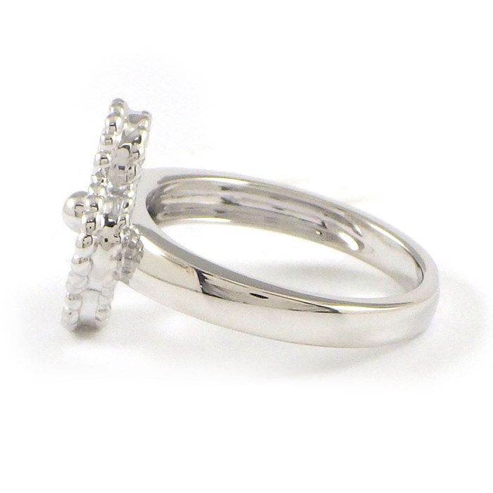 Van Cleef & Arpels Vintage Alhambra Diamond Ring in 18K White Gold