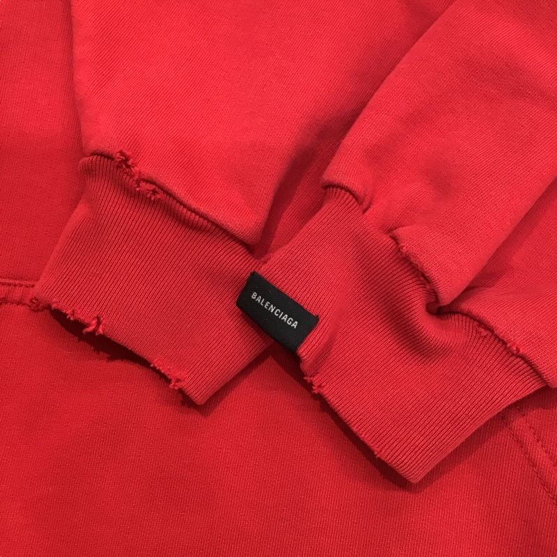 Balenciaga Oversized Distressed Sweatshirt in Red - Exclusive Edition