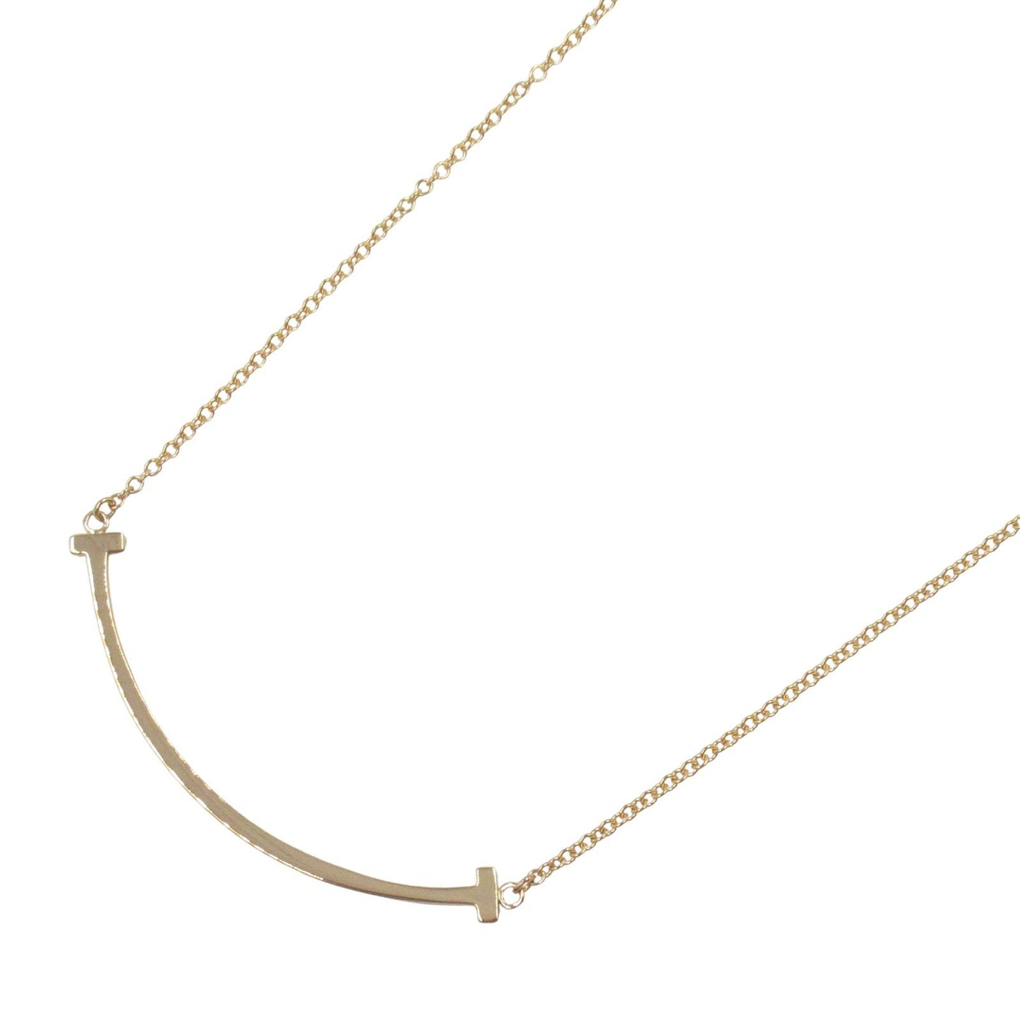 TIFFANY&CO T Smile Small Necklace in K18PG - Exquisite Elegance