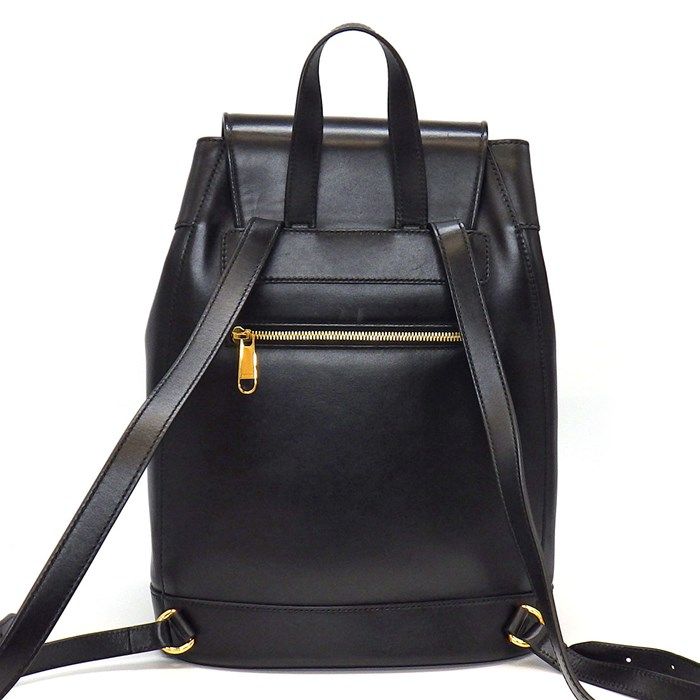 GUCCI Horsebit 1955 Backpack in Black Leather with Gold Accents
