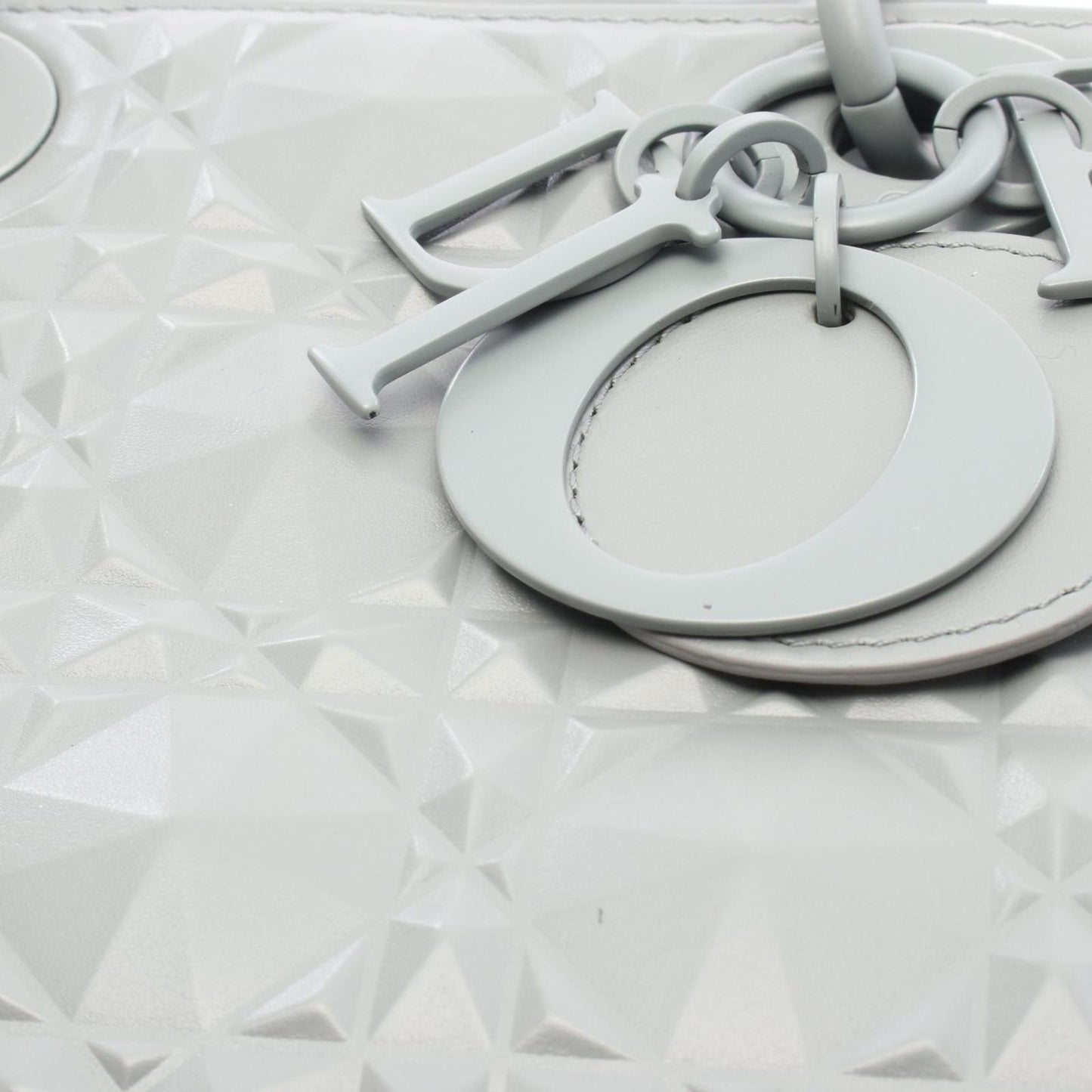 Dior Lady D-Joy Medium Diamond Cannage Handbag in Gray Leather