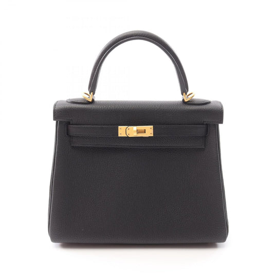HERMES Kelly 25 Handbag in Black Togo Leather - Timeless Elegance