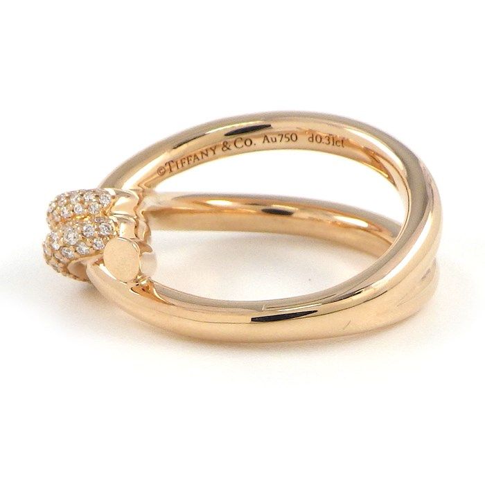 Tiffany & Co. Knot Double Row Ring with 0.31ct Diamonds in K18PG