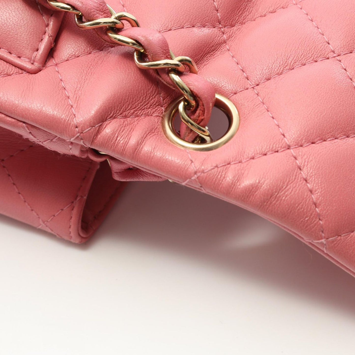 CHANEL Mini Matelassé Shoulder Bag in Pink Lambskin - A35200
