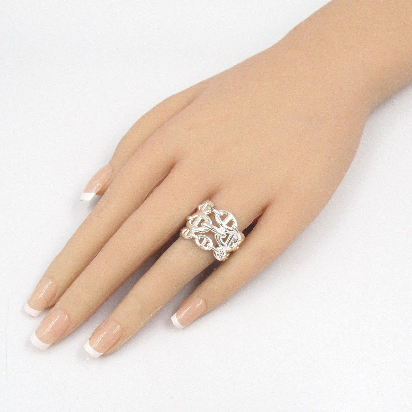 HERMES Chaine d'Ancre Ring in Silver 925 - Timeless Elegance