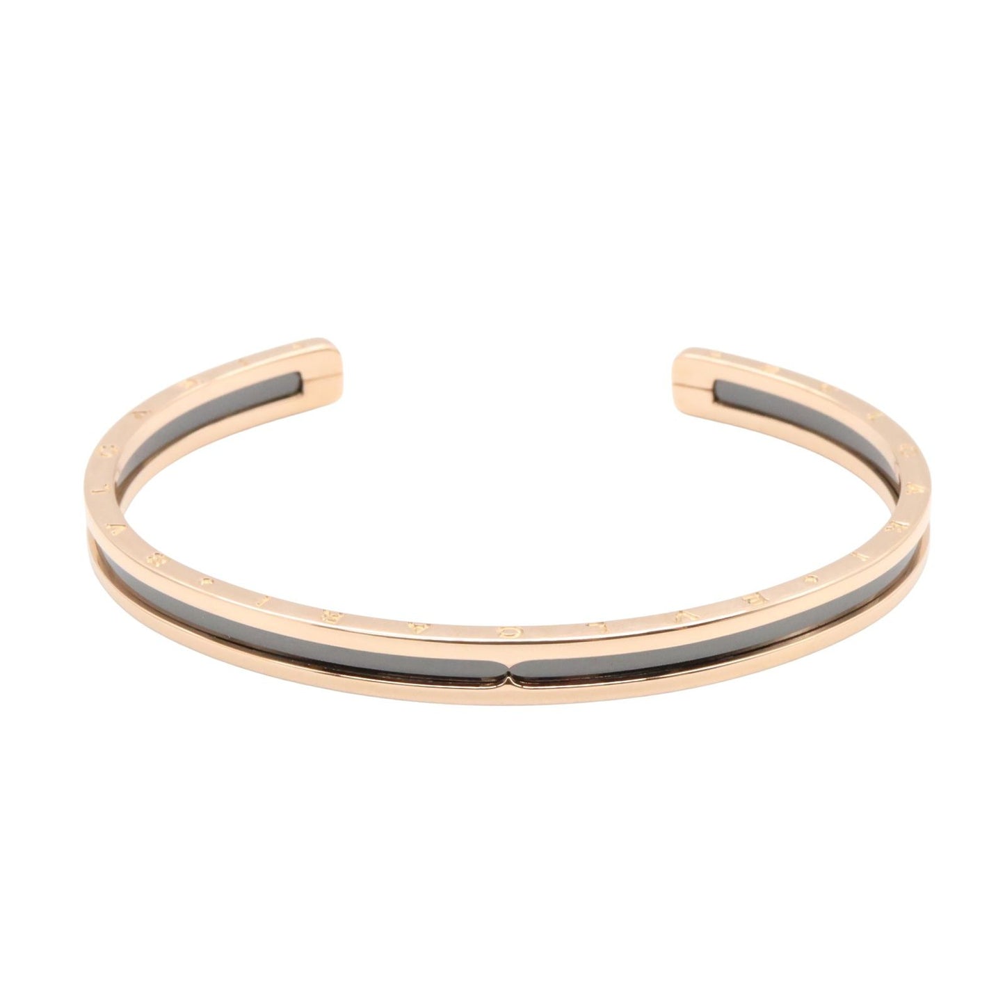 BVLGARI B-zero1 Open Bangle in K18PG and Ceramic - 17.5cm