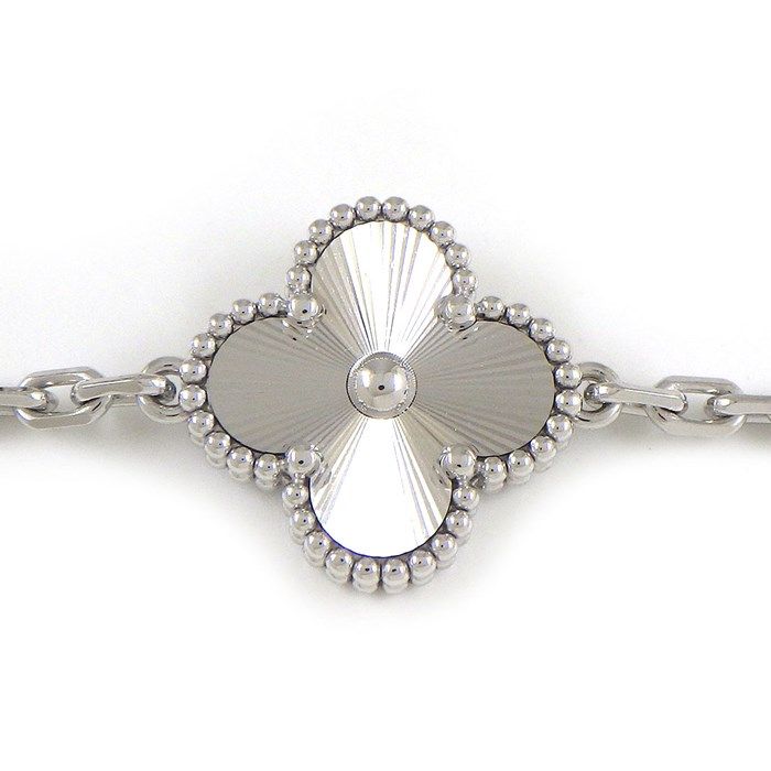 Van Cleef & Arpels Vintage Alhambra 5 Motif Bracelet in K18 White Gold