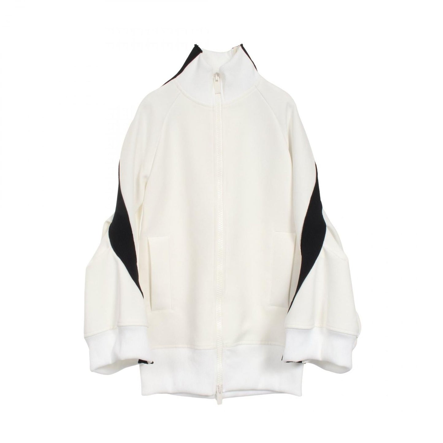 Sacai Technical Jersey Blouson - Exquisite White & Black Jacket
