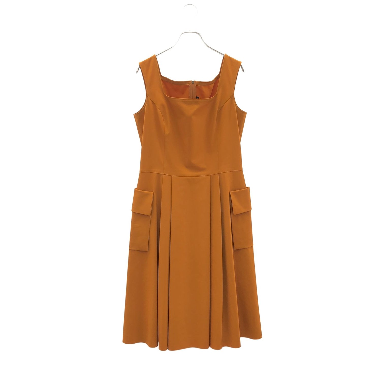 FOXEY NEW YORK Elegant Orange Sleeveless Dress - Size 42