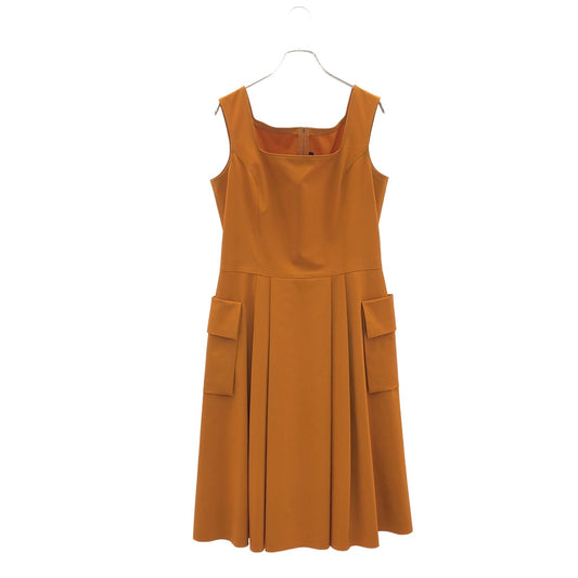 FOXEY NEW YORK Elegant Orange Sleeveless Dress - Size 42