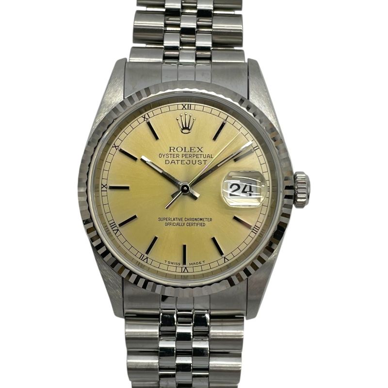 ROLEX Datejust 16234 Champagne Dial K18WG/SS Unisex Watch