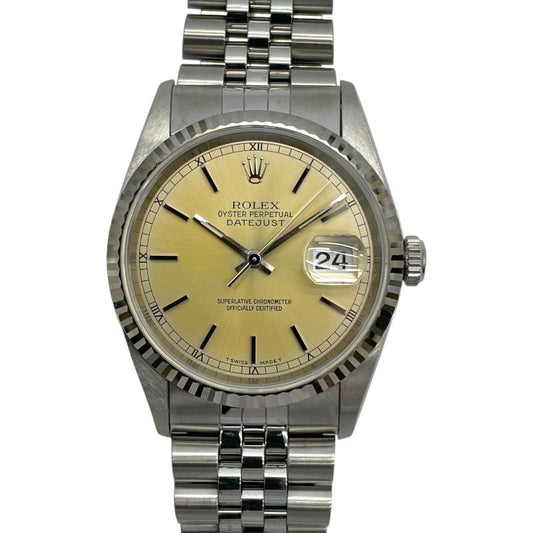 ROLEX Datejust 16234 Champagne Dial K18WG/SS Unisex Watch