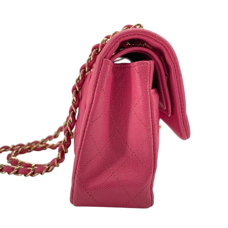 CHANEL Matelassé 25 Pink Caviar Skin Shoulder Bag with Gold Hardware