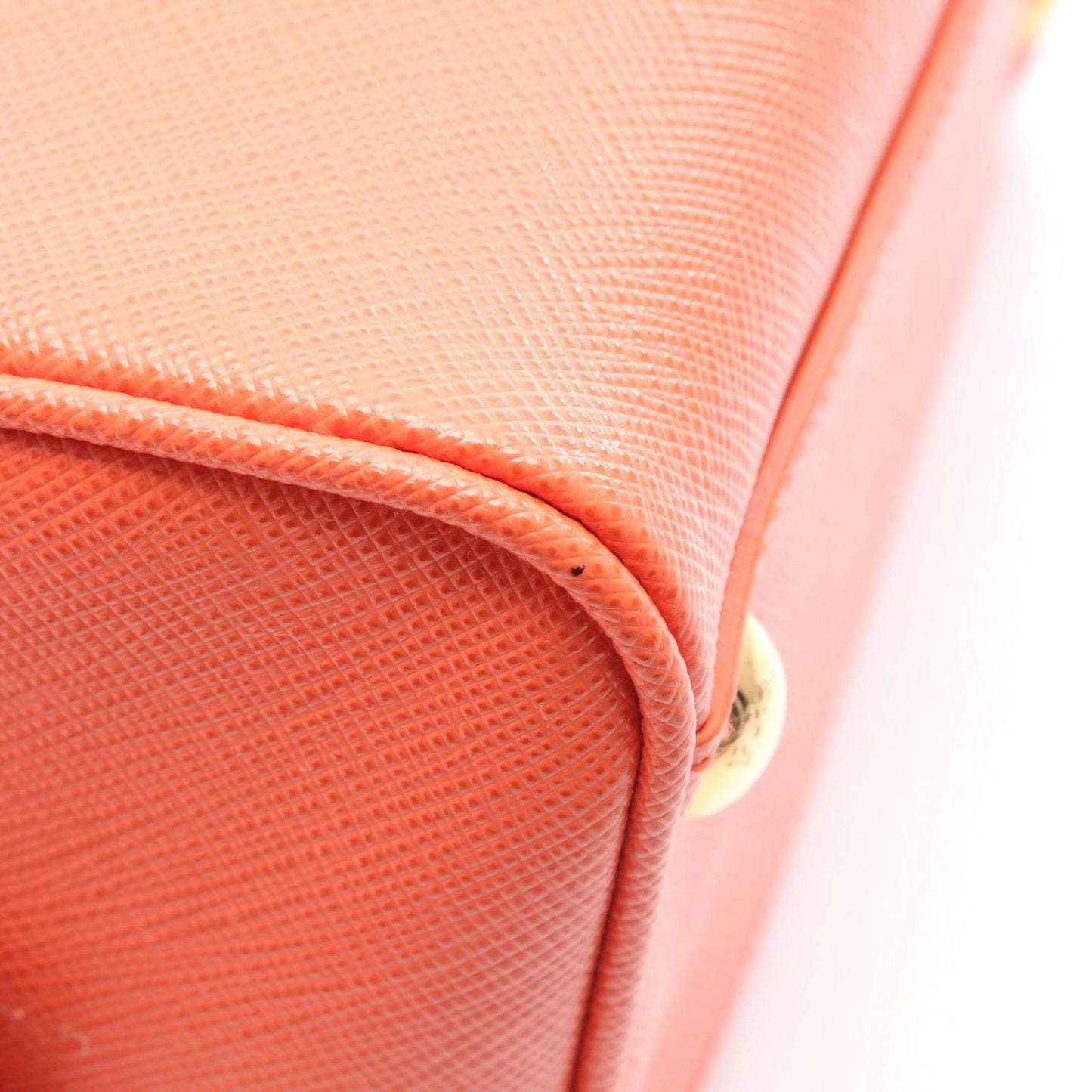 PRADA Saffiano Lux Mini Boston Bag in Orange - Timeless Elegance