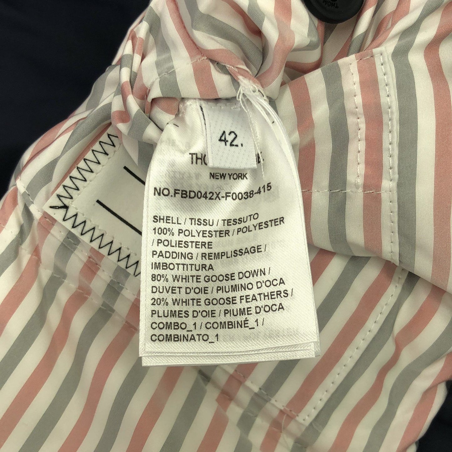 THOM BROWNE Navy Down Jacket - Elegant Women's Outerwear