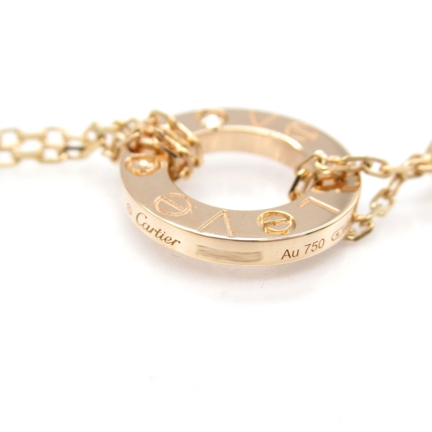 CARTIER Love Circle Necklace in 18K Pink Gold with Diamonds