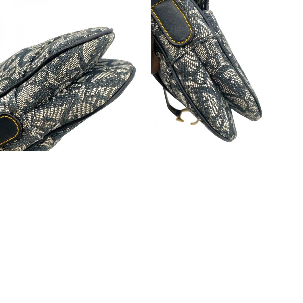 Christian Dior Saddle Bag in Navy Canvas - Timeless Elegance