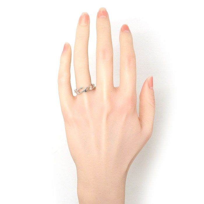 Cartier Signature Logo Ring in K18 White Gold - Size 15