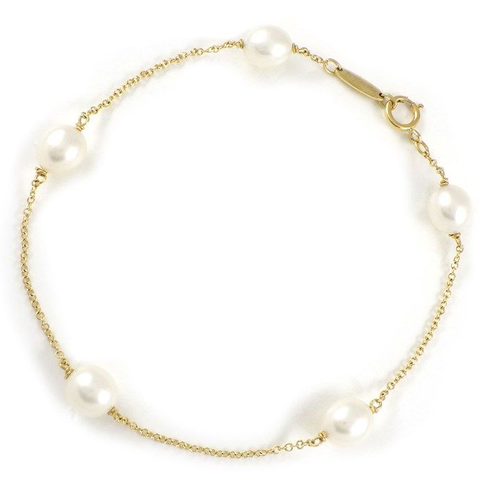 Tiffany & Co. By The Yard Pearl Bracelet in 18K Yellow Gold