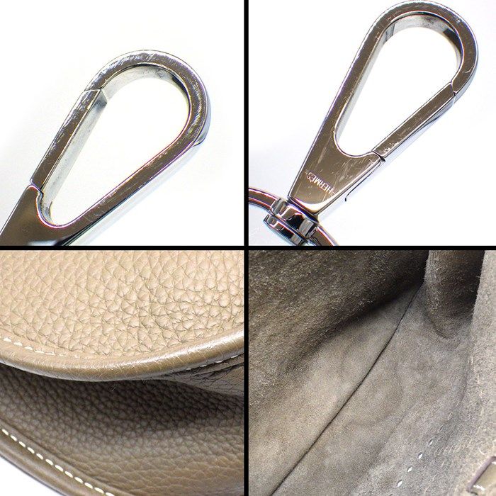 HERMES Evelyne III GM Shoulder Bag - Etoupe with Silver Hardware