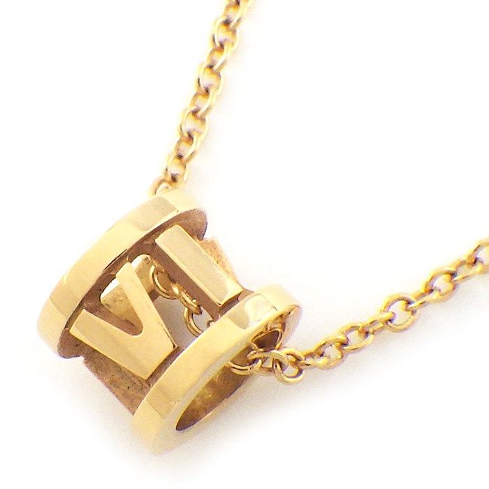 Tiffany & Co. Atlas Open Mini Ring Motif Necklace in K18 Pink Gold