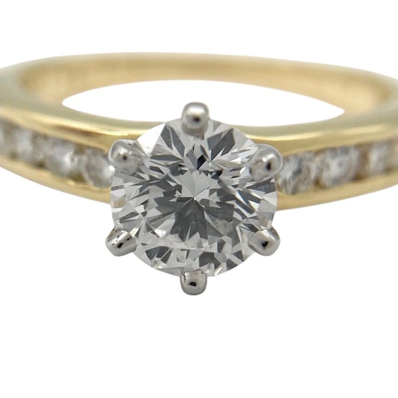 Tiffany & Co. Solitaire Channel-Setting Diamond Ring 0.78ct/0.17ct