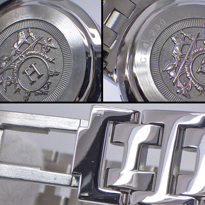 HERMES Clipper Nacre CL4.230 Diamond Bezel Quartz Watch