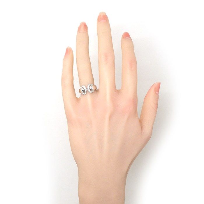 Cartier C2 2C Diamond Ring in 18K White Gold - Size 10