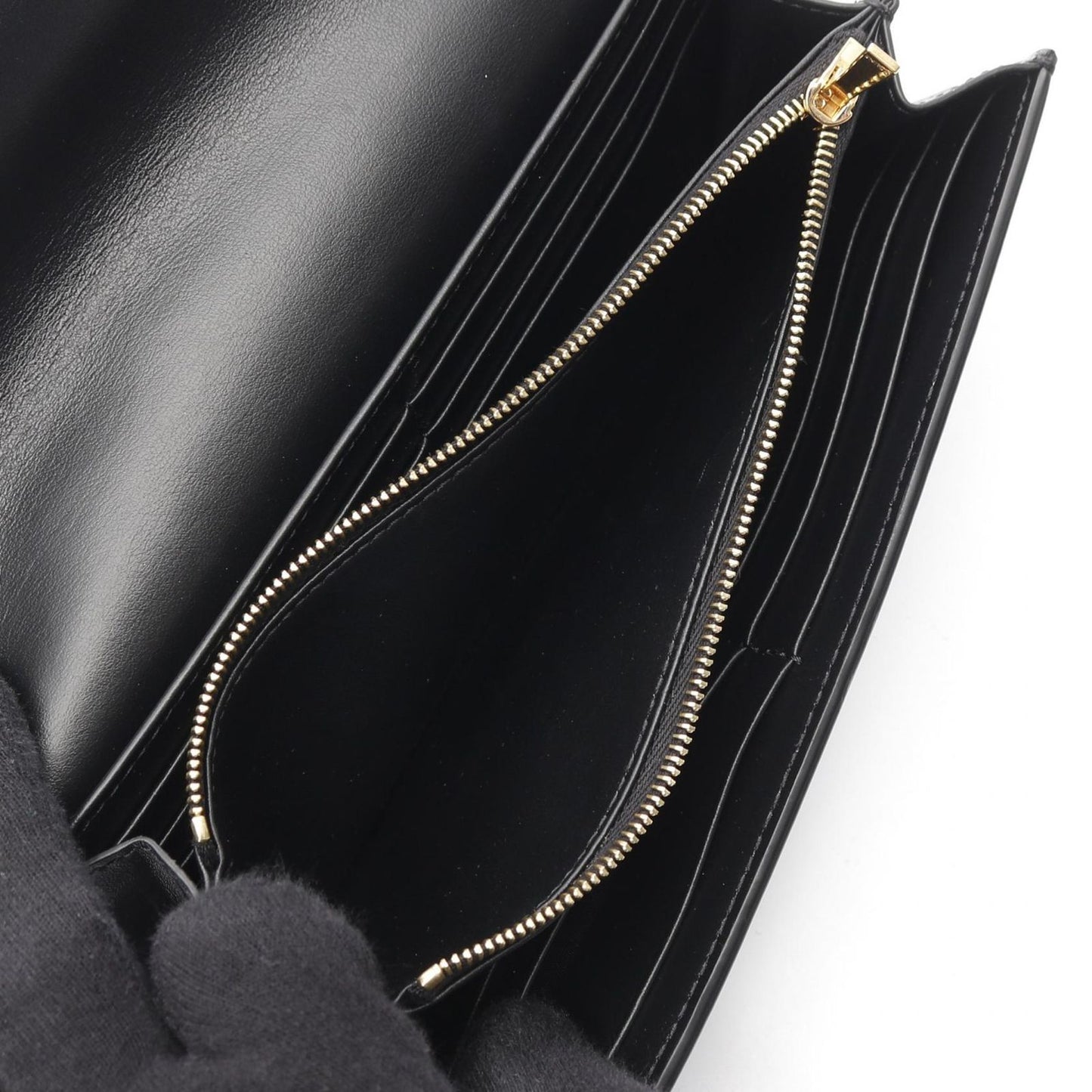 CELINE Triomphe Black Leather Large Wallet - Timeless Elegance