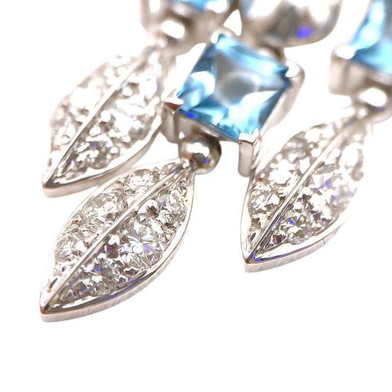 BVLGARI Lucia Necklace in K18 White Gold with Blue Topaz & Diamonds
