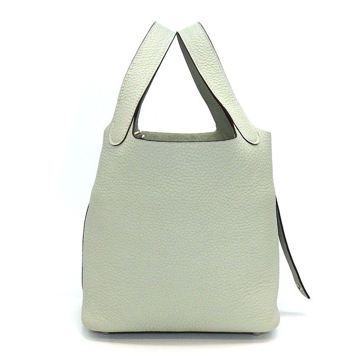 HERMES Picotin Lock PM Handbag - 2023 Green Gray with Silver Hardware