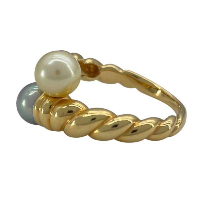 TASAKI K18YG Pearl & Black Pearl Ring - Exquisite Craftsmanship