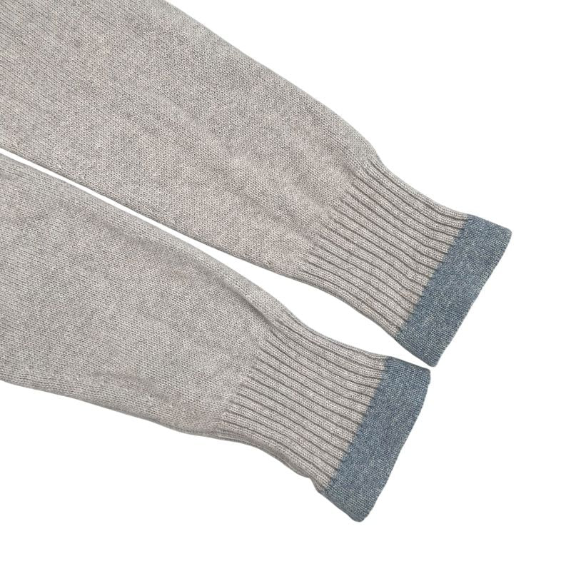 CHANEL Bi-Color Cashmere Knit Cardigan in Gray - Size 38