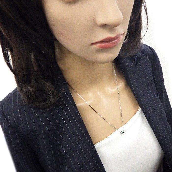 Damiani Belle Époque Square Necklace with Emerald & Diamond