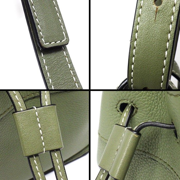 LOEWE Hammock Mini Drawstring Handbag in Avocado Green