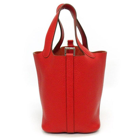 HERMES Picotin PM Handbag in Red Togo Leather - 2005 Edition
