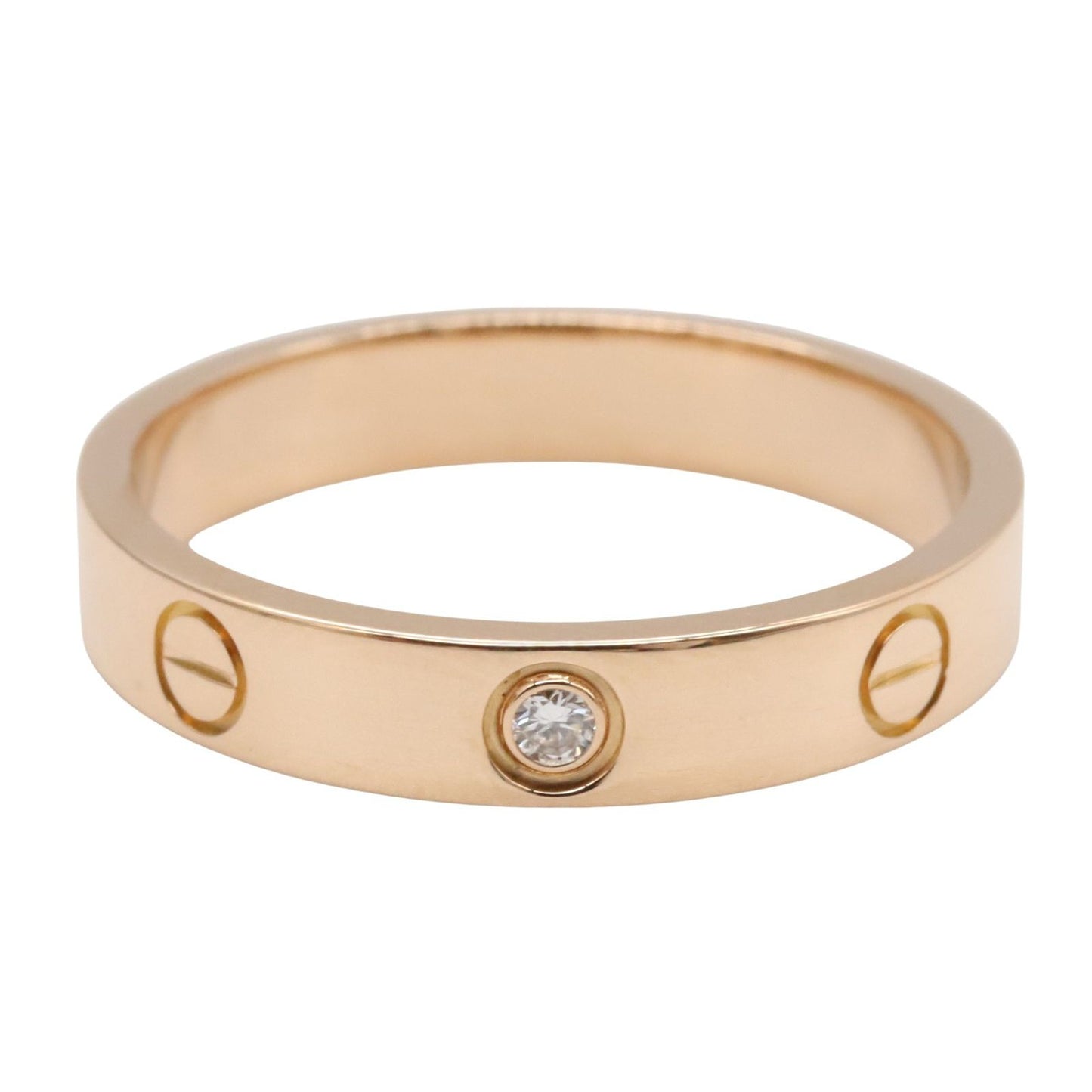 Cartier Mini Love Ring in 18K Pink Gold with Diamonds