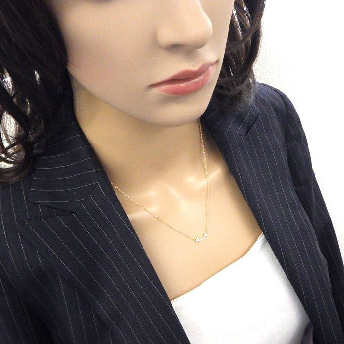 Tiffany & Co. T Smile Mini Necklace in K18 Pink Gold