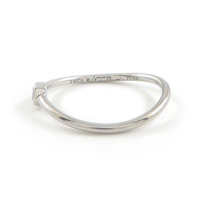 Tiffany & Co. Wave Ring with 0.06ct Diamond in Platinum - Size 8.5