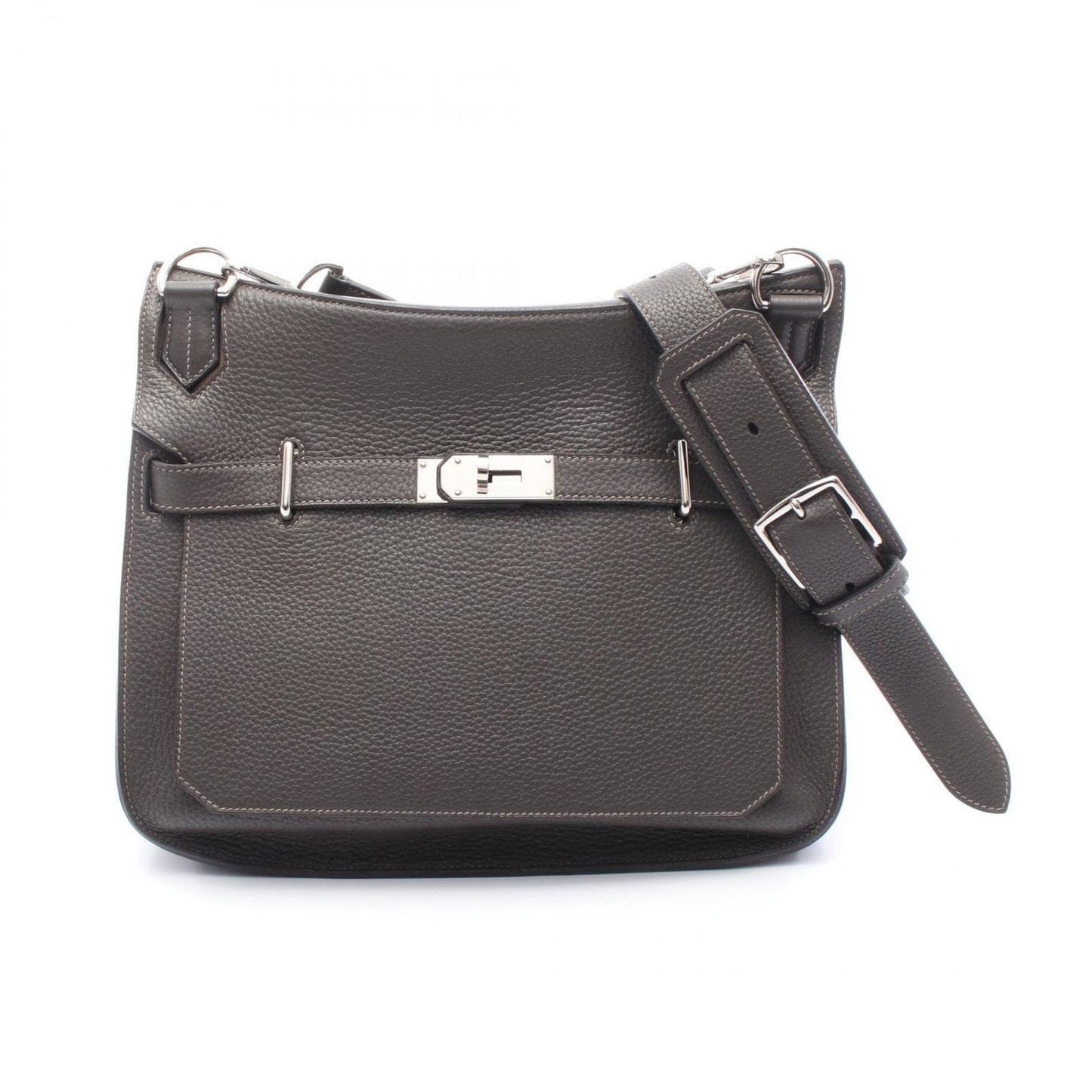 HERMES Gypsière 34 Verso Shoulder Bag in Graphite/Etaupe