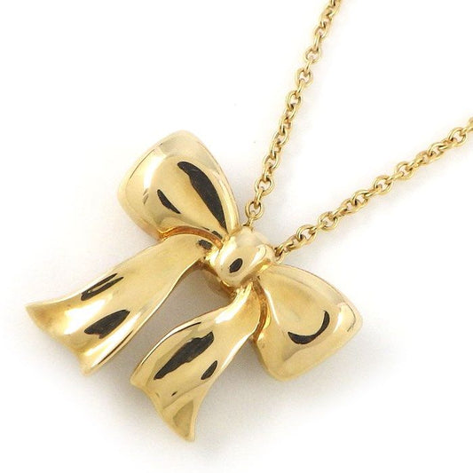 Tiffany & Co. Bow Ribbon Motif Necklace in K18 Yellow Gold