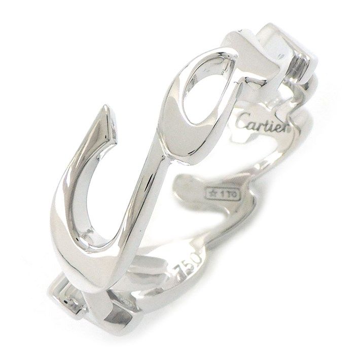 Cartier Signature Logo Ring in K18 White Gold - Size 15