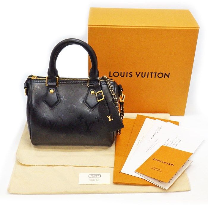 Louis Vuitton Speedy BB Handbag - Noir Monogram with Gold Hardware