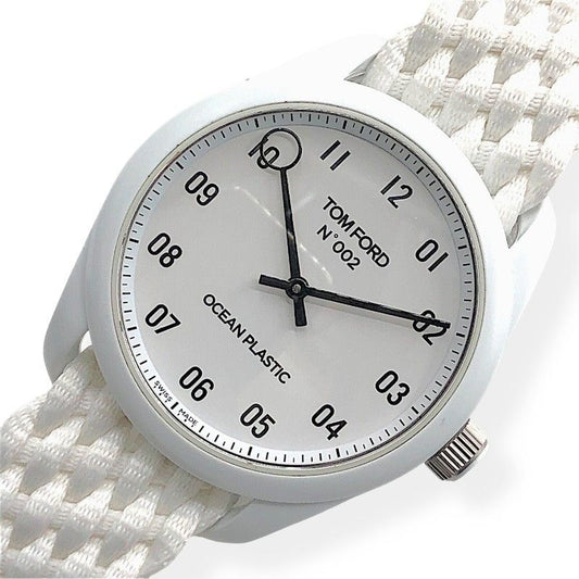 TOM FORD N.002 Ocean Plastic Men's Watch - White & Silver