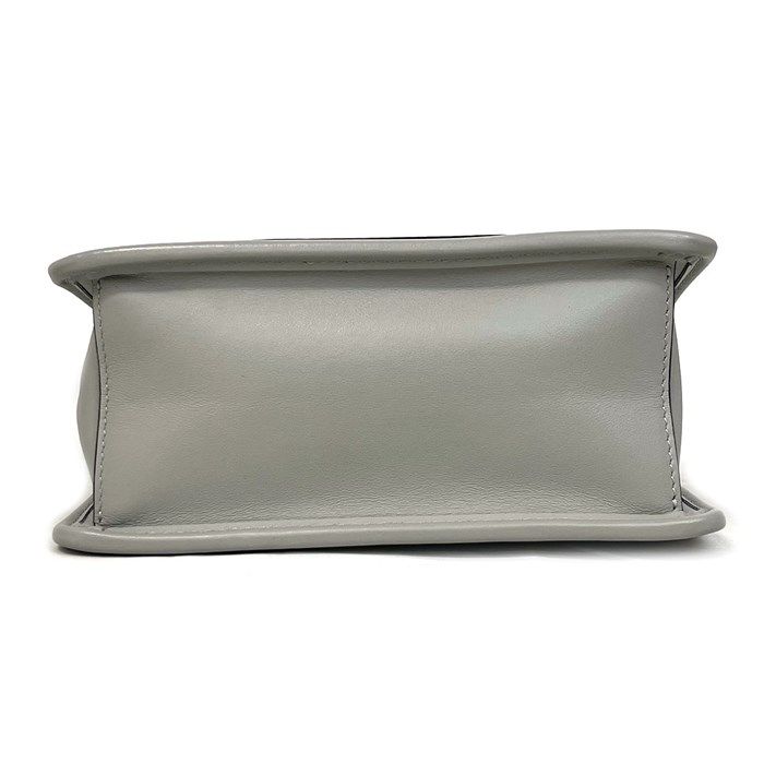 Fendi Can Eye Mini Chain Shoulder Bag in Grey Calf Leather