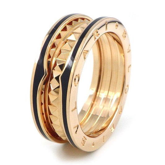 BVLGARI B-zero1 Spiral Ring in K18 Pink Gold & Black Ceramic