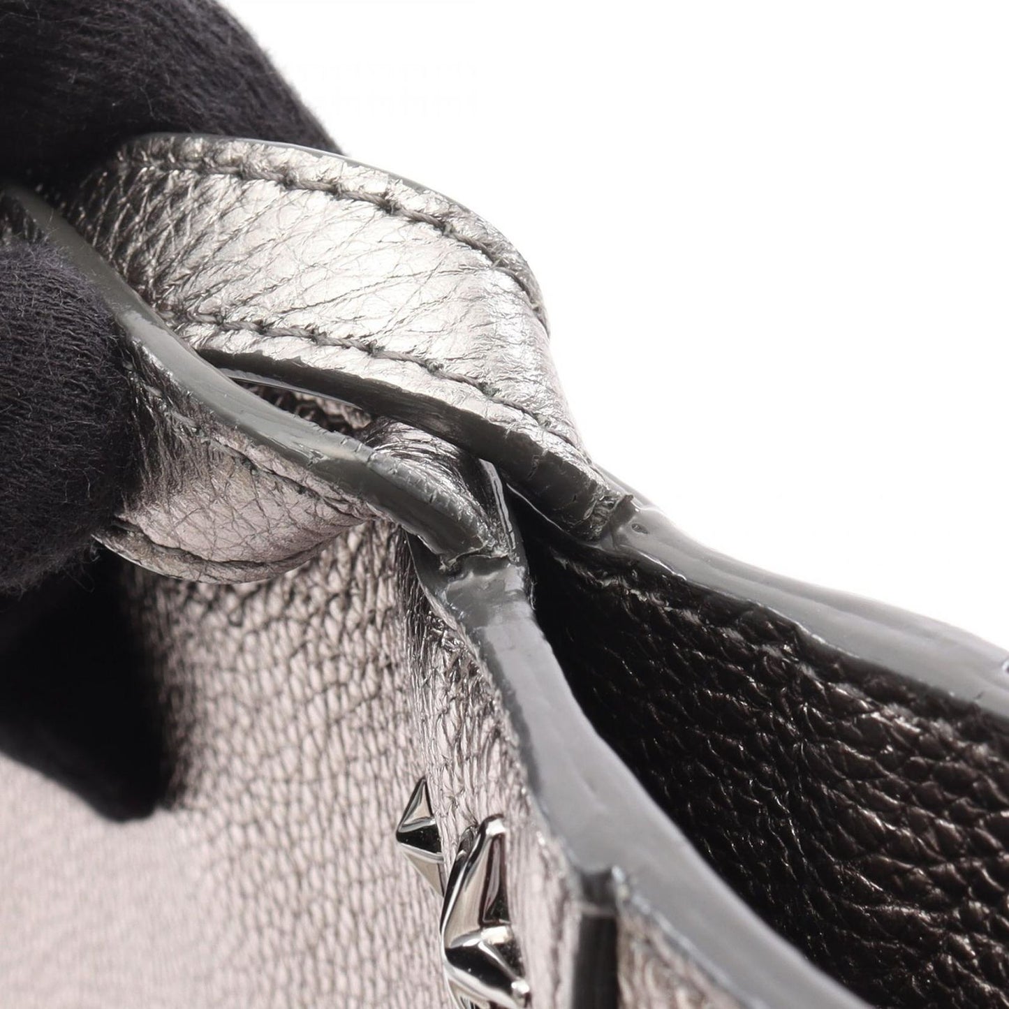 JIMMY CHOO Mini Pegasi Metallic Silver Leather Handbag